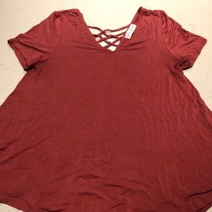 Flowy Pink Criss Cross Top